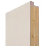 Detailansicht des Querschnitts von Doppelflügeltür TG-1 quer Fichte astig weiß pigmentiert Massivholz mit Zarge