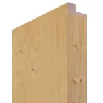 Detailansicht des Querschnitts von Doppelflügeltür TG-1 Eiche astig Massivholz mit Zarge