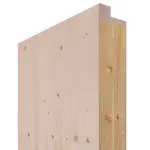 Detailansicht des Querschnitts von Doppelflügeltür TG-1 Fichte astig Massivholz mit Zarge