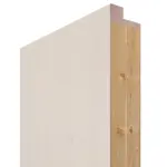 Detailansicht des Querschnitts von Doppelflügeltür TG-1 Fichte astig weiß pigmentiert Massivholz mit Zarge