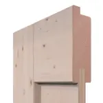 Detailansicht des Querschnitts von Doppelflügeltür TM-1 Fichte astig Massivholz mit Zarge