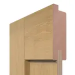 Detailansicht des Querschnitts von Doppelflügeltür TM-10 Eiche astarm Massivholz mit Zarge