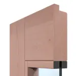 Detailansicht des Querschnitts von Doppelflügeltür TM-12 Buche Massivholz mit Zarge