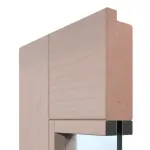 Detailansicht des Querschnitts von Doppelflügeltür TM-12 Kiefer astarm Massivholz mit Zarge