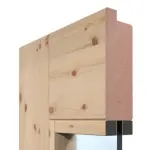 Detailansicht des Querschnitts von Doppelflügeltür TM-31 Kiefer astig Massivholz mit Zarge