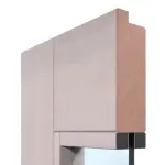 Detailansicht des Querschnitts von Doppelflügeltür TM-33 Buche weiß pigmentiert lackiert Massivholz mit Zarge