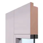 Detailansicht des Querschnitts von Doppelflügeltür TM-33 Fichte astarm weiß pigmentiert lackiert Massivholz mit Zarge