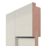 Detailansicht des Querschnitts von Doppelflügeltür TM-33 Nordische Fichte astarm gebürstet weiß lackiert Massivholz mit Zarge