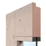 Detailansicht des Querschnitts von Doppelflügeltür TM-39 Fichte astig Massivholz mit Zarge