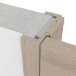 Detailansicht des Querschnitts von HUGA Innentür-Set Eiche grau quer Basic Durat stumpfeinschlagend mit Zarge und Drücker