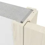 Detailansicht des Querschnitts von HUGA Innentür-Set Lärche lasiert Basic Durat stumpfeinschlagend mit Zarge und Drücker