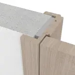 Detailansicht des Querschnitts von HUGA Innentür-Set Eiche grau Basic Durat stumpfeinschlagend mit Zarge und Drücker