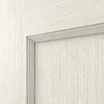 Detailansicht der Fräsung von Schiebetür TE-24 Nordische Fichte astarm gebürstet weiß lackiert Massivholz