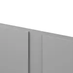 Detailansicht der vertikalen Fräsung von CLASSEN Doppelflügeltür Evelin M1 Grau RAL 7004 Lack 