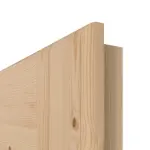 Detailansicht der Kante von Doppelflügeltür TE-2 Kiefer astig Massivholz mit Zarge