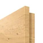 Detailansicht der Kante von Doppelflügeltür TG-1 quer Eiche astig Massivholz mit Zarge