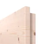 Detailansicht der Kante von Doppelflügeltür TG-1 quer Fichte astig Massivholz mit Zarge