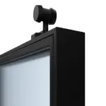 Detailansicht Kante ERKELENZ Schiebetür-Set 2-flg. SteelLine Stahl Lofttür mit Sprossen 1-2 inkl. Schiebetürsystem Klassik mit zwei Seitenteilen