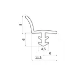 Technische Zeichnung von INNOPERFORM Überströmdichtung Typ A