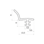 Technische Zeichnung von INNOPERFORM Überströmdichtung Typ C