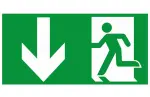 Notausgangschild mit Pfeilrichtung nach unten - Südmetall