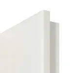 Detailansicht der runden Kante von GARANT Doppelflügeltür inkl. Zarge Weiß Struktur Premium CPL mit Lichtausschnitt LA-6 Sprosse SP0