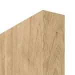 Detailbild der stumpfen Türkante von Asteiche LA Bullauge Basic Durat Schiebetür - Huga