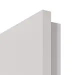 Detailansicht der eckigen Kante von GARANT Wohnungseingangstür U12188SD Lichtgrau GHK08 mit Lichtausschnitt LA-4 schlossseitig