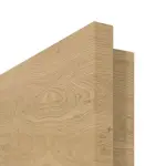 Detailansicht der eckigen Kante von GARANT Doppelflügeltür inkl. Zarge Quer Authentic Asteiche CPL mit Lichtausschnitt LA-DIN Sprosse SP1