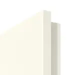 Detailansicht der Premiumkante von GARANT Doppelflügeltür inkl. Zarge W980ST15 Platinweiß GHK08 mit Lichtausschnitt LA-DIN