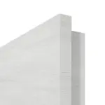 Detailansicht der eckigen Kante von GARANT Doppelflügeltür inkl. Zarge Quer Authentic Grigio GCK08 mit Lichtausschnitt LA-5 schlossseitig