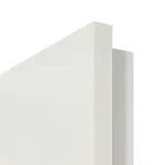 Detailansicht der eckigen Kante von GARANT Doppelflügeltür inkl. Zarge Weiß Struktur Premium CPL mit Lichtausschnitt LA-6 Sprosse SP0