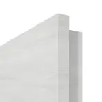 Detailansicht der eckigen Kante von GARANT Rauchschutztür Quer Authentic Grigio GCK08 mit Lichtausschnitt LA-4 bandseitig