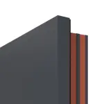 Detailansicht der Kante von CLASSEN Brandschutztür-Set EI30 42db Venom Alu M1 Graphit RAL 7024 HPL inkl. Zarge