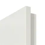 Detailansicht der Premiumkante von GARANT Doppelflügeltür inkl. Zarge Weiß Struktur Premium CPL mit Lichtausschnitt LA-4 bandseitig Sprosse SP10