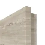 Detailansicht der runden Kante von HÖRMANN Rauchschutztür Gebürstete Lärche hell quer Duradecor ProLine 