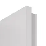 Detailansicht der eckigen Kante von JELD-WEN Brandschutztür T-30 Grauweiß Optima DuriTop CPL