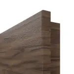 Detailansicht der runden Kante von HÖRMANN Doppelflügeltür Alpineiche quer Duradecor ProLine mit Lichtausschnitt LA 27 mit Zarge