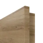 Detailansicht der runden Kante von HÖRMANN Doppelflügeltür Natureiche quer Duradecor ProLine mit Lichtausschnitt LA 7 mit Zarge