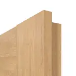 Detailansicht der eckigen Kante von CLASSEN Doppelflügeltür Greco M3 Eiche geölt 3D Look mit Lichtausschnitt inkl. Zarge
