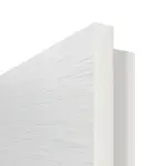 Detailansicht der eckigen Kante von LEBO Doppelflügeltür Strukturiert Weiß ähnl. RAL 9016 Versio mit Lichtausschnitt LA 24 mittig inkl. Zarge