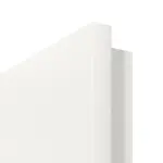 Detailansicht der eckigen Kante von LEBO Doppelflügeltür Ultramatt Weiß ähnl. RAL 9016 Versio mit Lichtausschnitt LA 24 mittig inkl. Zarge