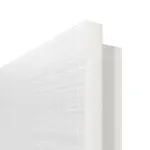 Detailansicht der eckigen Kante von LEBO Doppelflügeltür Cotton Like Weiß ähnl. RAL 9016 Versio mit Lichtausschnitt LA 7 inkl. Zarge