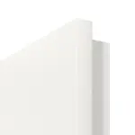 Detailansicht der eckigen Kante von LEBO Doppelflügeltür Ultramatt Weiß ähnl. RAL 9016 Versio mit Lichtausschnitt LA 7 inkl. Zarge