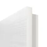 Detailansicht der eckigen Kante von LEBO Doppelflügeltür Cotton Like Weiß ähnl. RAL 9016 Versio mit Lichtausschnitt LA-DIN inkl. Zarge