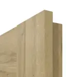 Detailansicht der eckigen Kante von CLASSEN Doppelflügeltür Magnetic M2 Riviera Eiche 3D Look mit Lichtausschnitt inkl. Zarge