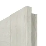 Detailansicht der eckigen Kante von CLASSEN Doppelflügeltür Magnetic M3 Eiche Grau 3D Look mit Lichtausschnitt inkl. Zarge