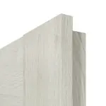 Detailansicht der eckigen Kante von CLASSEN Doppelflügeltür Magnetic M4 Eiche Grau 3D Look mit Lichtausschnitt inkl. Zarge