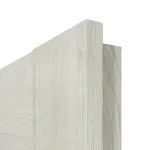 Detailansicht der eckigen Kante von CLASSEN Doppelflügeltür Magnetic M7 Eiche Grau 3D Look mit Lichtausschnitt inkl. Zarge