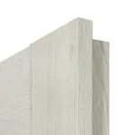 Detailansicht der eckigen Kante von CLASSEN Doppelflügeltür Magnetic M8 Eiche Grau 3D Look mit Lichtausschnitt inkl. Zarge